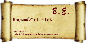 Bagaméri Elek névjegykártya