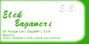 elek bagameri business card
