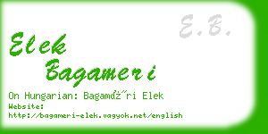 elek bagameri business card